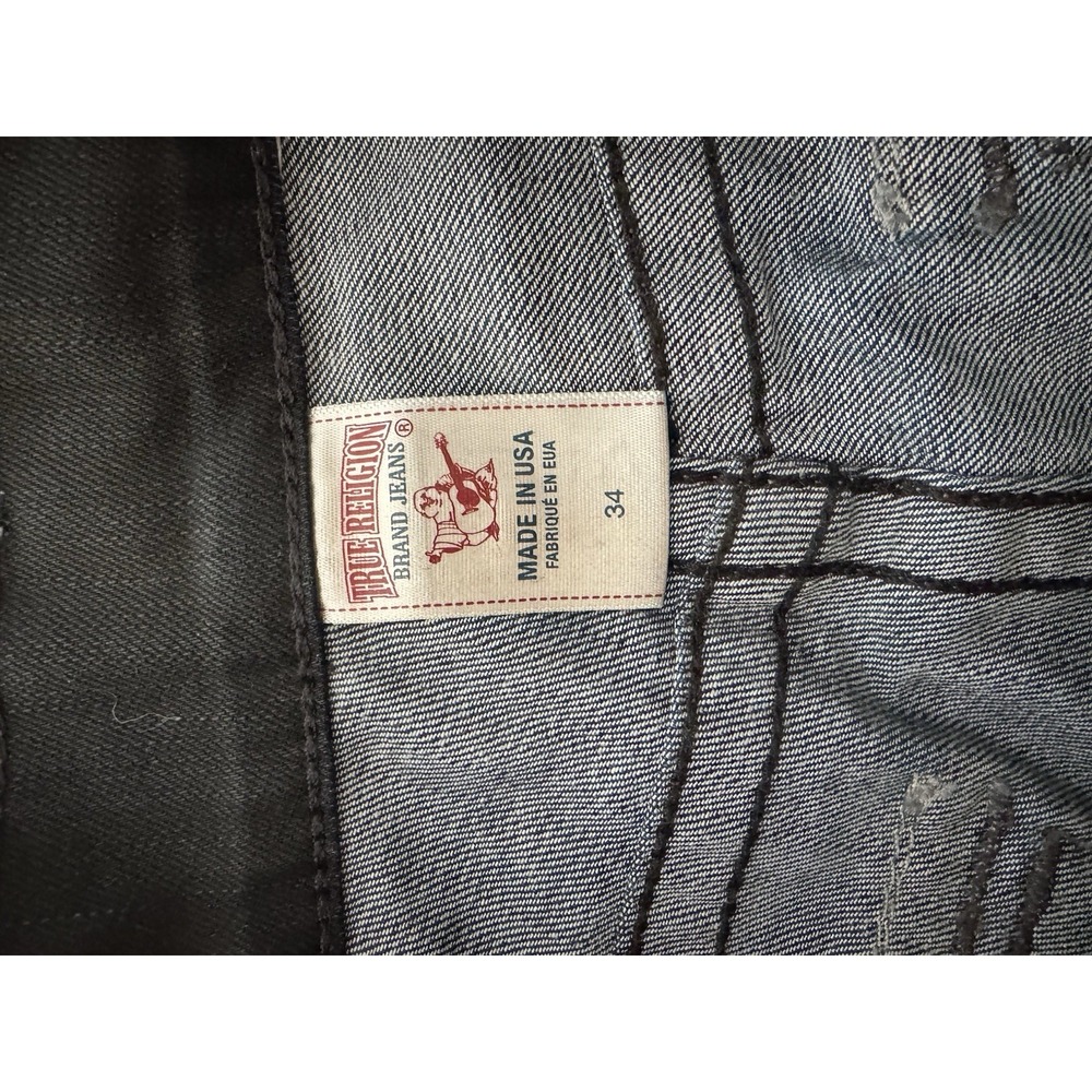 VTG True Religion Men's‎ Ricky Dark Wash Jeans Size 34/34–Y2K-00s-Streetwear-EUC - Picture 4 of 16